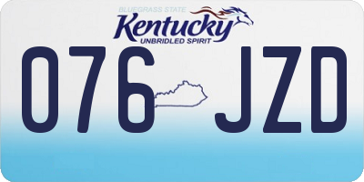 KY license plate 076JZD