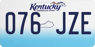KY license plate 076JZE