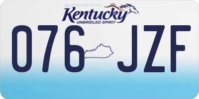 KY license plate 076JZF