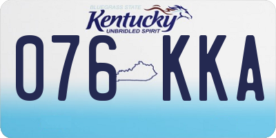 KY license plate 076KKA
