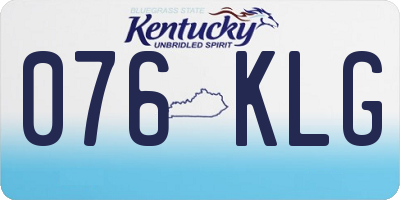 KY license plate 076KLG