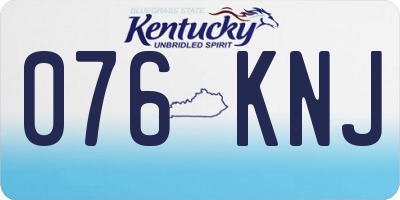 KY license plate 076KNJ