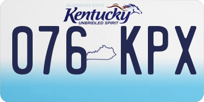 KY license plate 076KPX