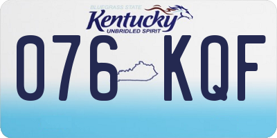 KY license plate 076KQF