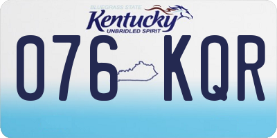 KY license plate 076KQR