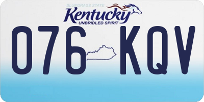 KY license plate 076KQV