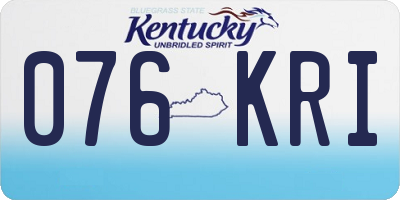 KY license plate 076KRI