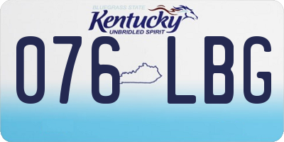 KY license plate 076LBG