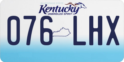 KY license plate 076LHX