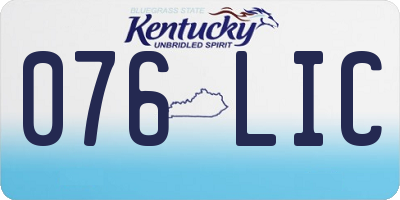 KY license plate 076LIC