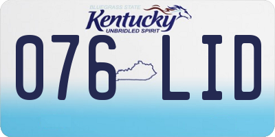 KY license plate 076LID