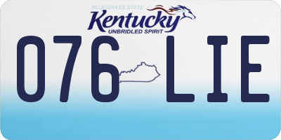 KY license plate 076LIE