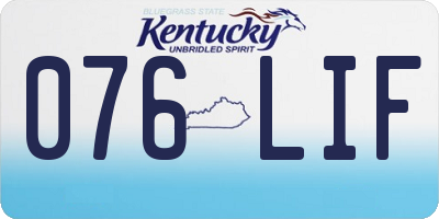 KY license plate 076LIF