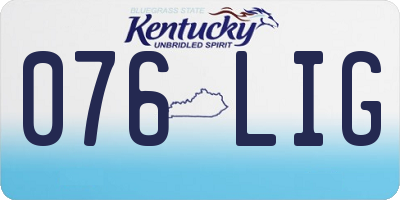 KY license plate 076LIG