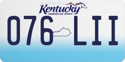 KY license plate 076LII