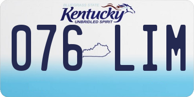 KY license plate 076LIM