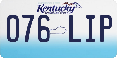 KY license plate 076LIP
