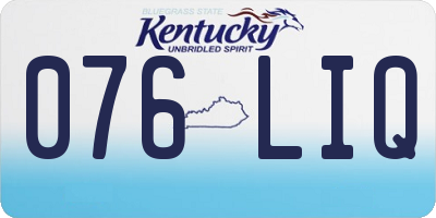 KY license plate 076LIQ