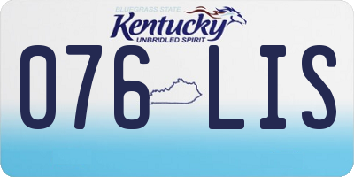KY license plate 076LIS