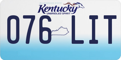 KY license plate 076LIT