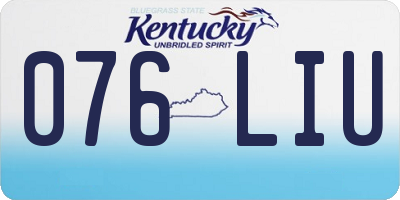 KY license plate 076LIU