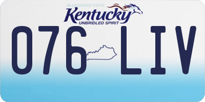 KY license plate 076LIV
