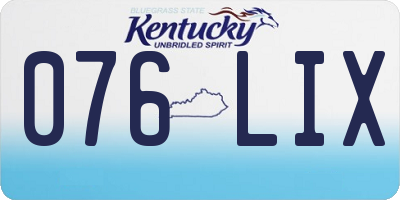 KY license plate 076LIX