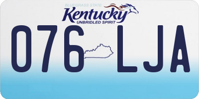 KY license plate 076LJA