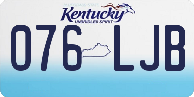 KY license plate 076LJB