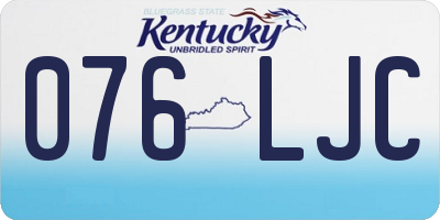 KY license plate 076LJC