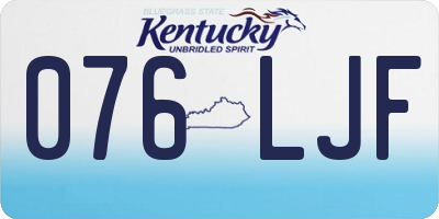 KY license plate 076LJF