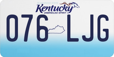 KY license plate 076LJG