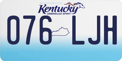 KY license plate 076LJH