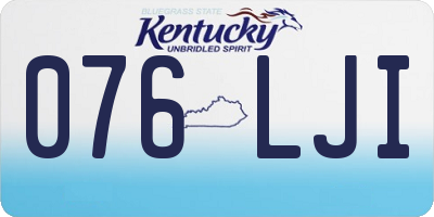 KY license plate 076LJI