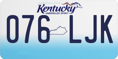 KY license plate 076LJK