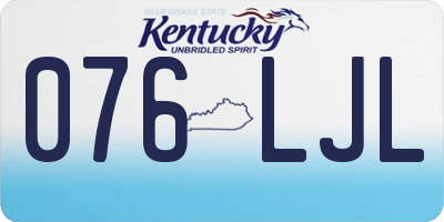 KY license plate 076LJL