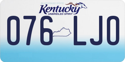 KY license plate 076LJO