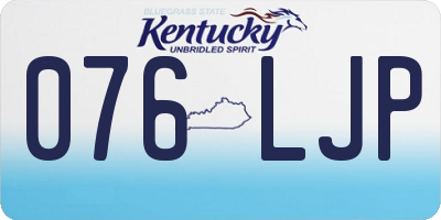 KY license plate 076LJP