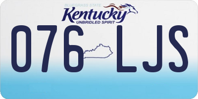 KY license plate 076LJS