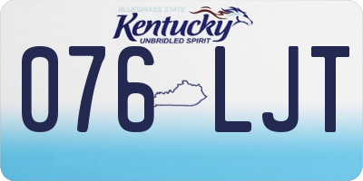 KY license plate 076LJT