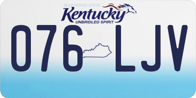 KY license plate 076LJV