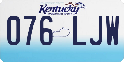 KY license plate 076LJW