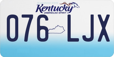 KY license plate 076LJX