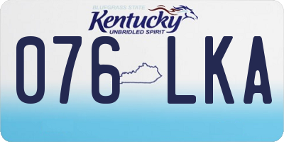 KY license plate 076LKA