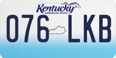 KY license plate 076LKB