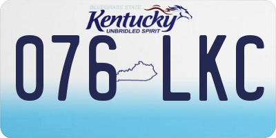 KY license plate 076LKC