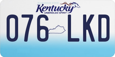 KY license plate 076LKD