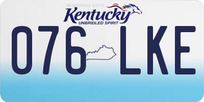 KY license plate 076LKE