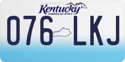KY license plate 076LKJ