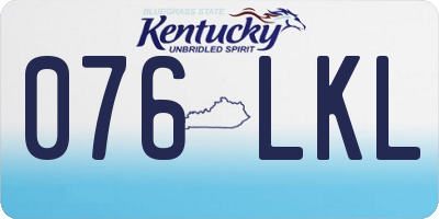 KY license plate 076LKL